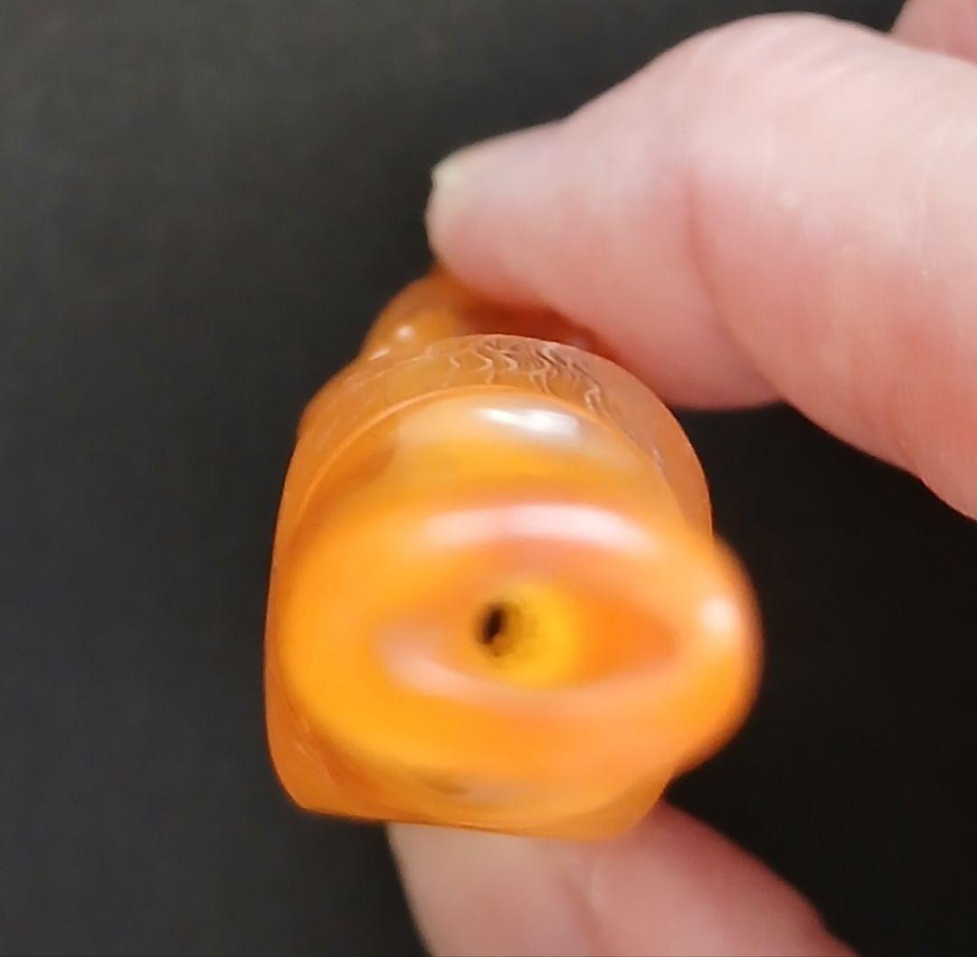 琥珀 パイプ ひつじ 「種の保護法認定」NO723