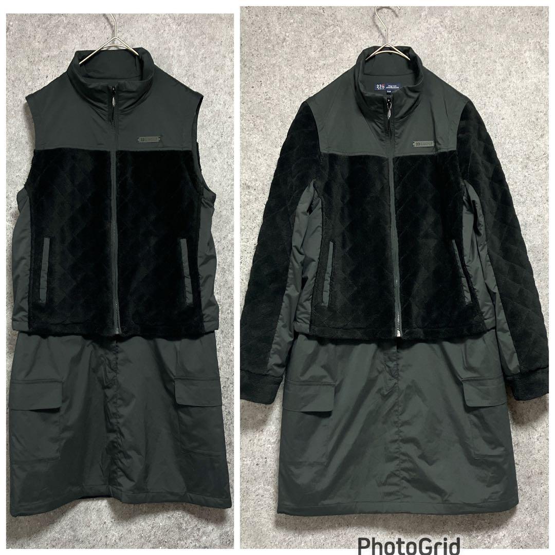 23区GOLF　2WAY ワンピース　ブラック　長袖　黒　丈長め　暖か　ゴルフ