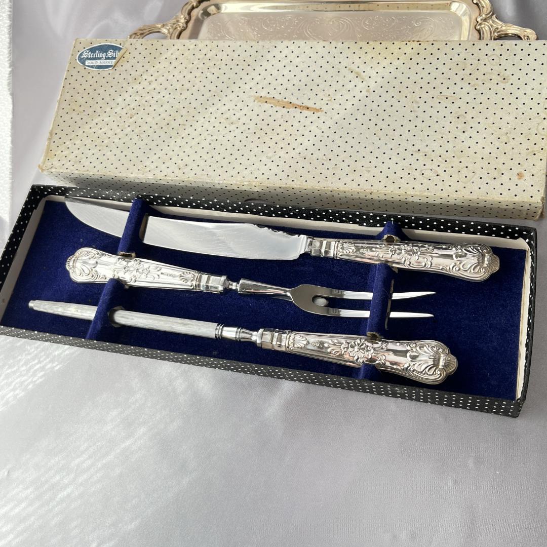 【Harrison Brothers】【純銀ハンドル】キングス　サーバーセット