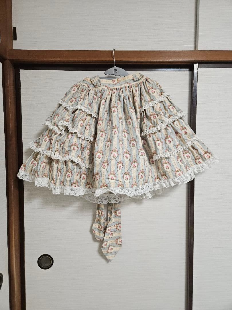 メタモルフォーゼ 初期 花柄サイドフリルスカート サックス