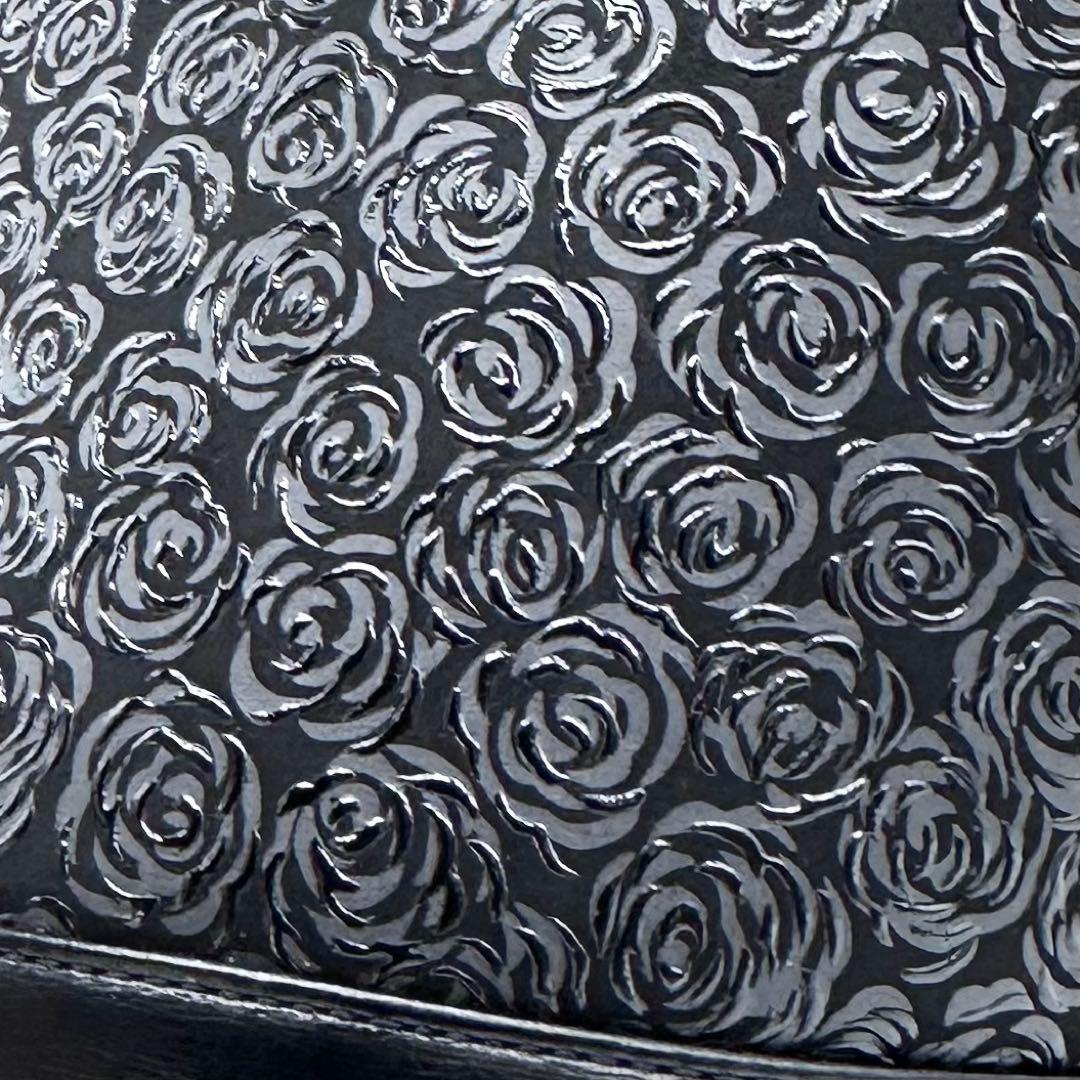 未使用タグ付き✨印傳屋 インデンヤ ルミドーレ ローズ柄 ハンドバッグ ブラック