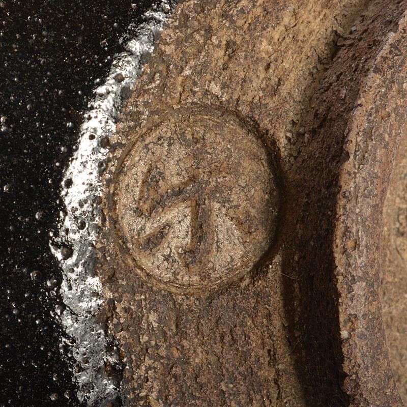 茶道具　楽吉左衛門　十代旦入造　黒楽平茶碗　時代箱付　M　R7410