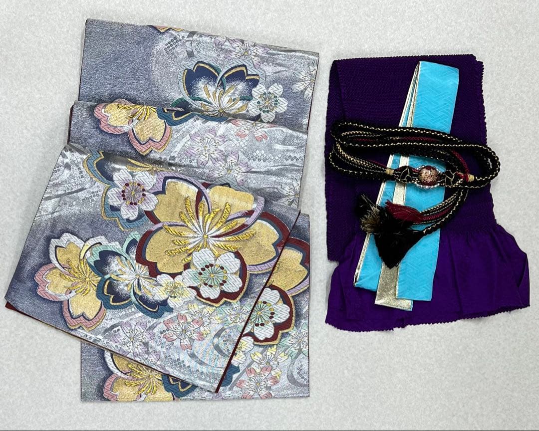 振り袖　フルセット　ブルー　別誂長襦袢　成人式　朧　銀通し　708