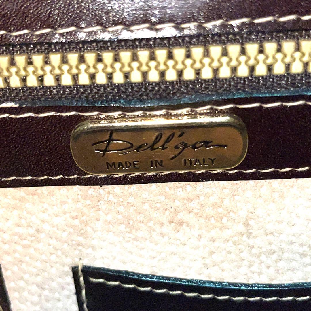 ★美品★DELLGA★定価18万円★ヴィンテージ★レザーダレスバッグ★イタリア製