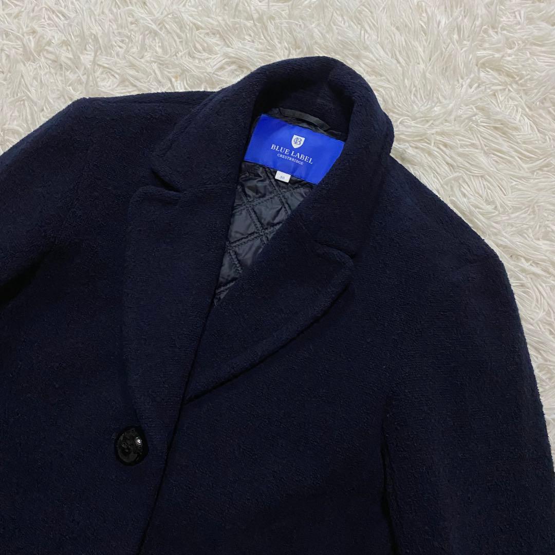 【美品】ブルーレーベルクレストブリッジ　チェスターコート　ネイビー　Mサイズ