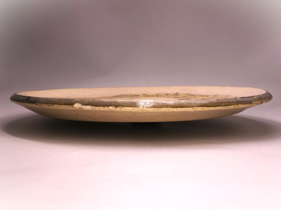 【 19世紀欧州ヴィンテージ絵皿 】『少女』　厚肉32ｃｍ