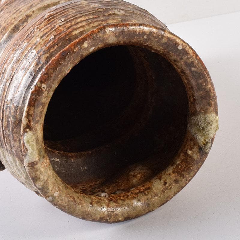 美濃伊賀焼　伊賀耳付花生　時代箱　N　R8020C