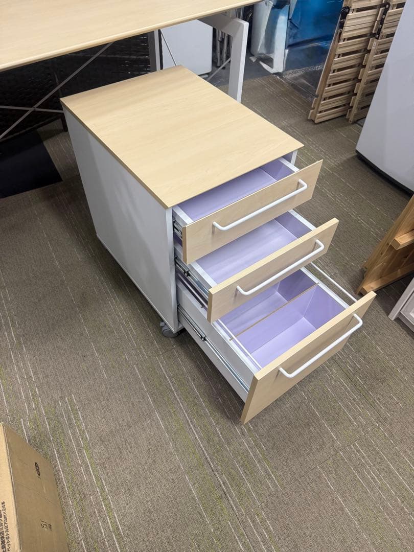 【洗浄消毒作業済】【美品】【完成品】　ニトリ デスクワゴンセット サーヤ