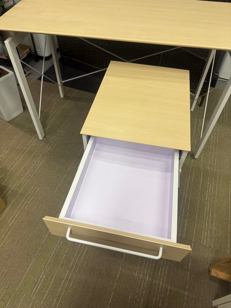 【洗浄消毒作業済】【美品】【完成品】　ニトリ デスクワゴンセット サーヤ
