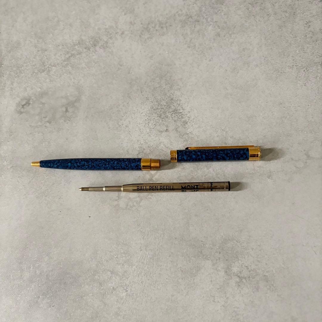【希少✨】モンブラン　ノブレス　ブルーマーブル　ラピス✨　ボールペン　ツイスト