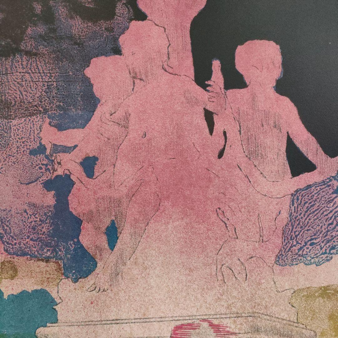 ポール・ギヤマンGUIRAMAND　大判リトグラフ『セーヌ河畔とエッフェル塔』