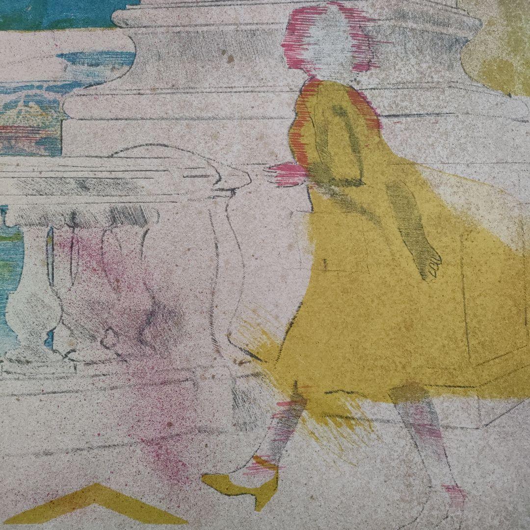 ポール・ギヤマンGUIRAMAND　大判リトグラフ『セーヌ河畔とエッフェル塔』