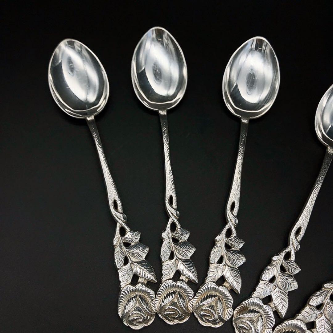 ドイツ ANTIKO アンティークスプーン 5本 ヒルデスハイムローズ 薔薇