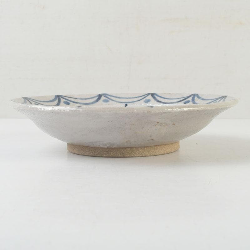 京焼　新開寛山作　染付　皿　五客　共箱　V　9671