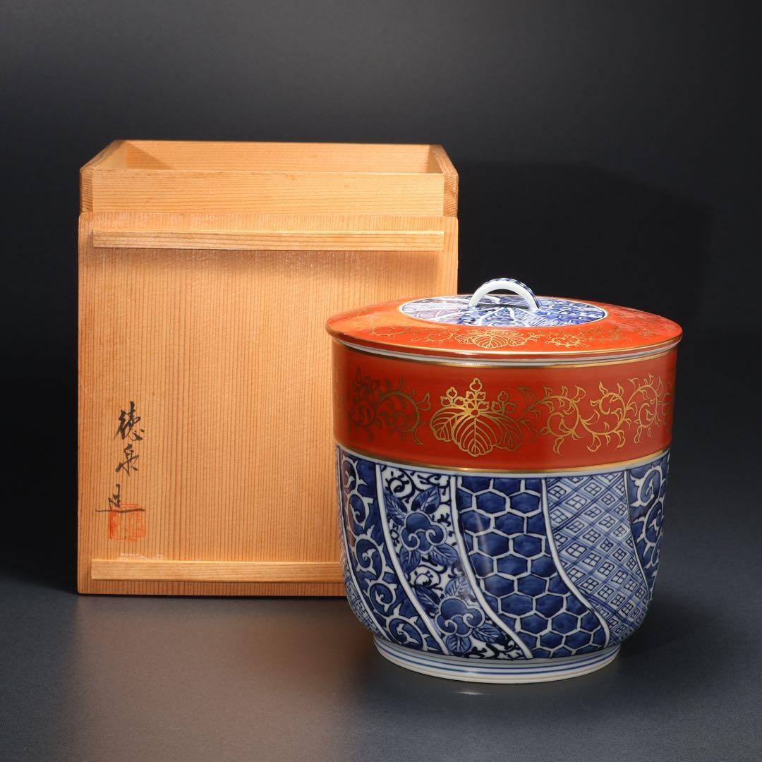 【茶道具】水指　西村徳泉　京焼　金襴手　祥瑞　共箱　6R1637ラ2