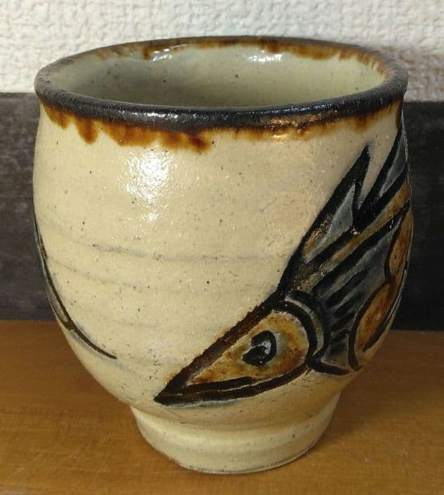 人間国宝 金城次郎 壷屋焼湯呑 栞 共箱 美品 壺屋焼 やちむん