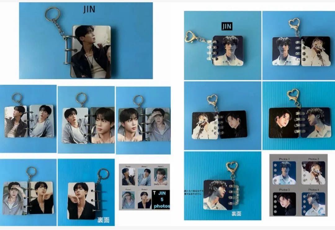 BTS JIN キャンバスポーチ（ブラック）・アルバムキーホルダー2種