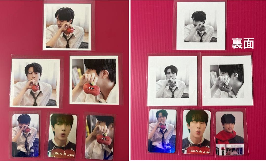 BTS JIN キャンバスポーチ（ブラック）・アルバムキーホルダー2種