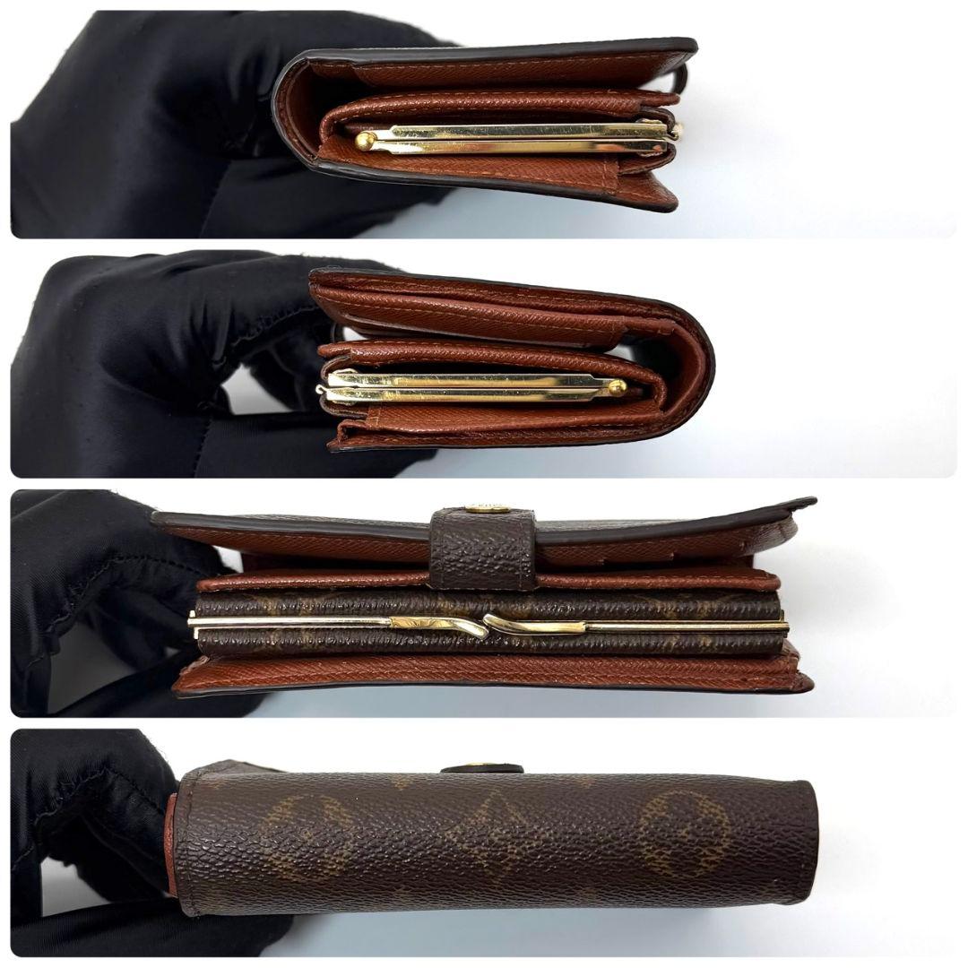 良品 ルイヴィトン モノグラム ポルトモネ ビエ ヴィエノワ がま口 茶 財布