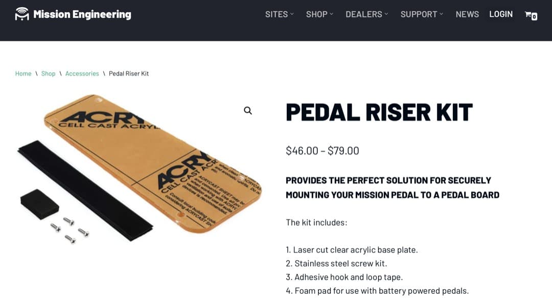 Mission Engineering PEDAL RISER KIT 未開封品