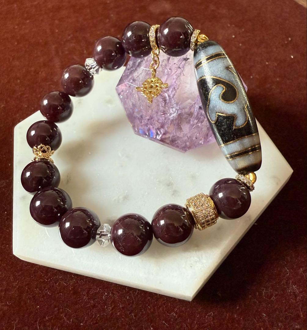 小シバ様♡緑度母天珠ブレスレット　金線　1点物