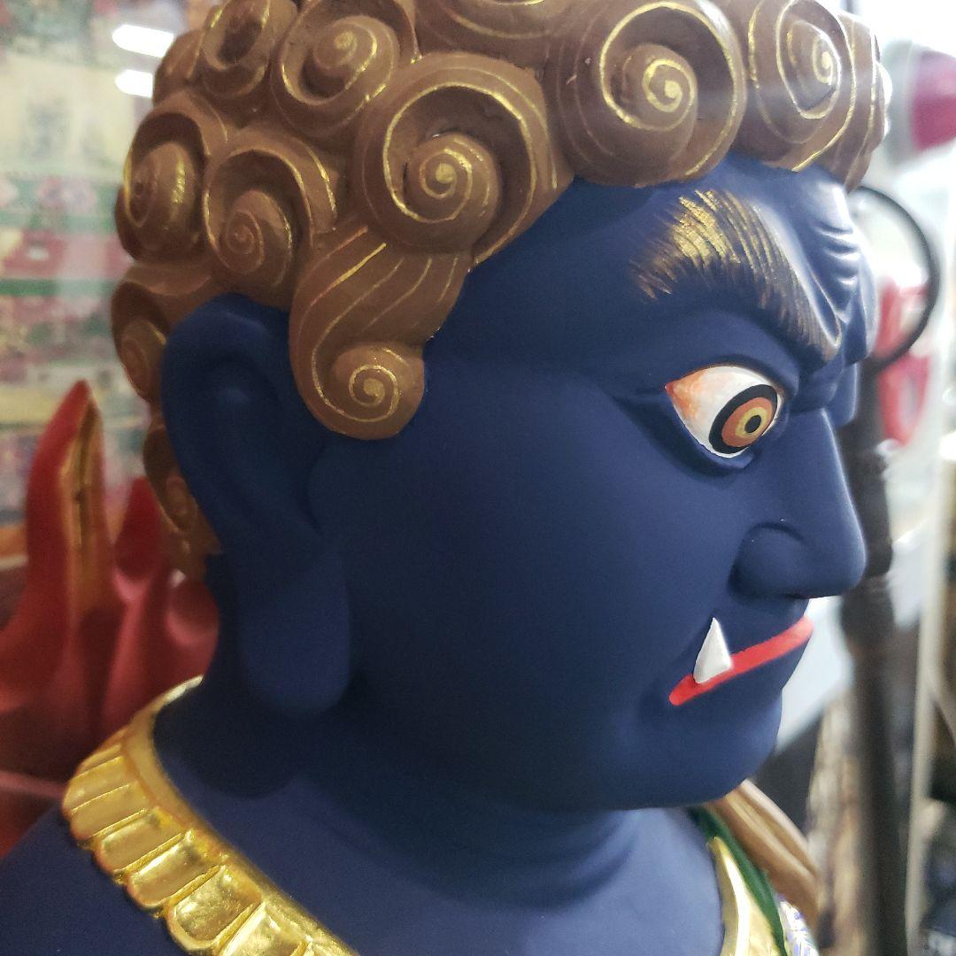 Ｂフライデー送料無料★極彩色 不動明王三尊像2尺★矜羯羅童子・制多迦童子1尺