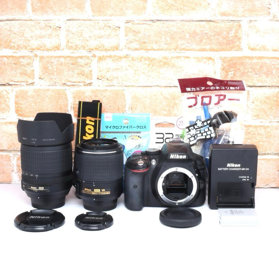 初心者おすすめ✨Nikon D5300✨Wi-Fi搭載✨望遠レンズセット