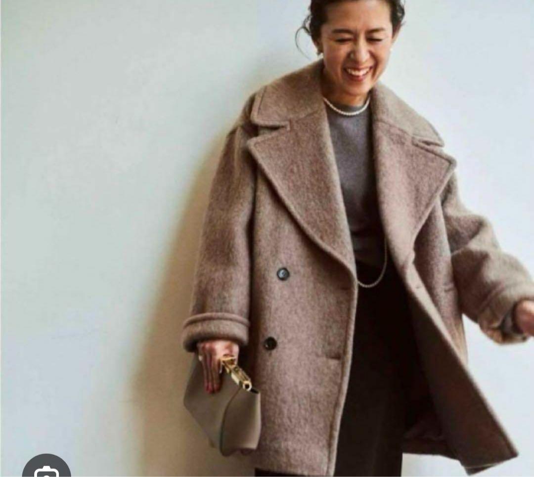 ★超美品★ GALLARDAGALANTE モヘヤシャギー ハーフ ダブルコート