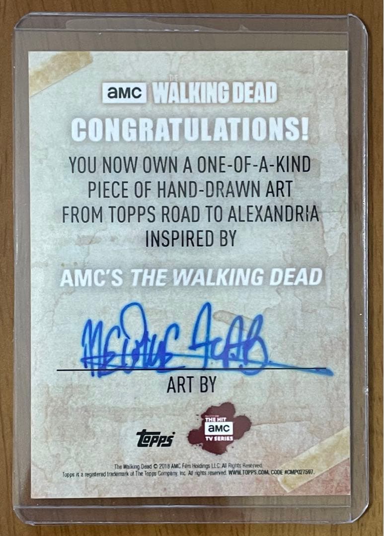 ウォーキングデッド トレカ エイブラハム アーティスト直筆サイン入り 超激レア