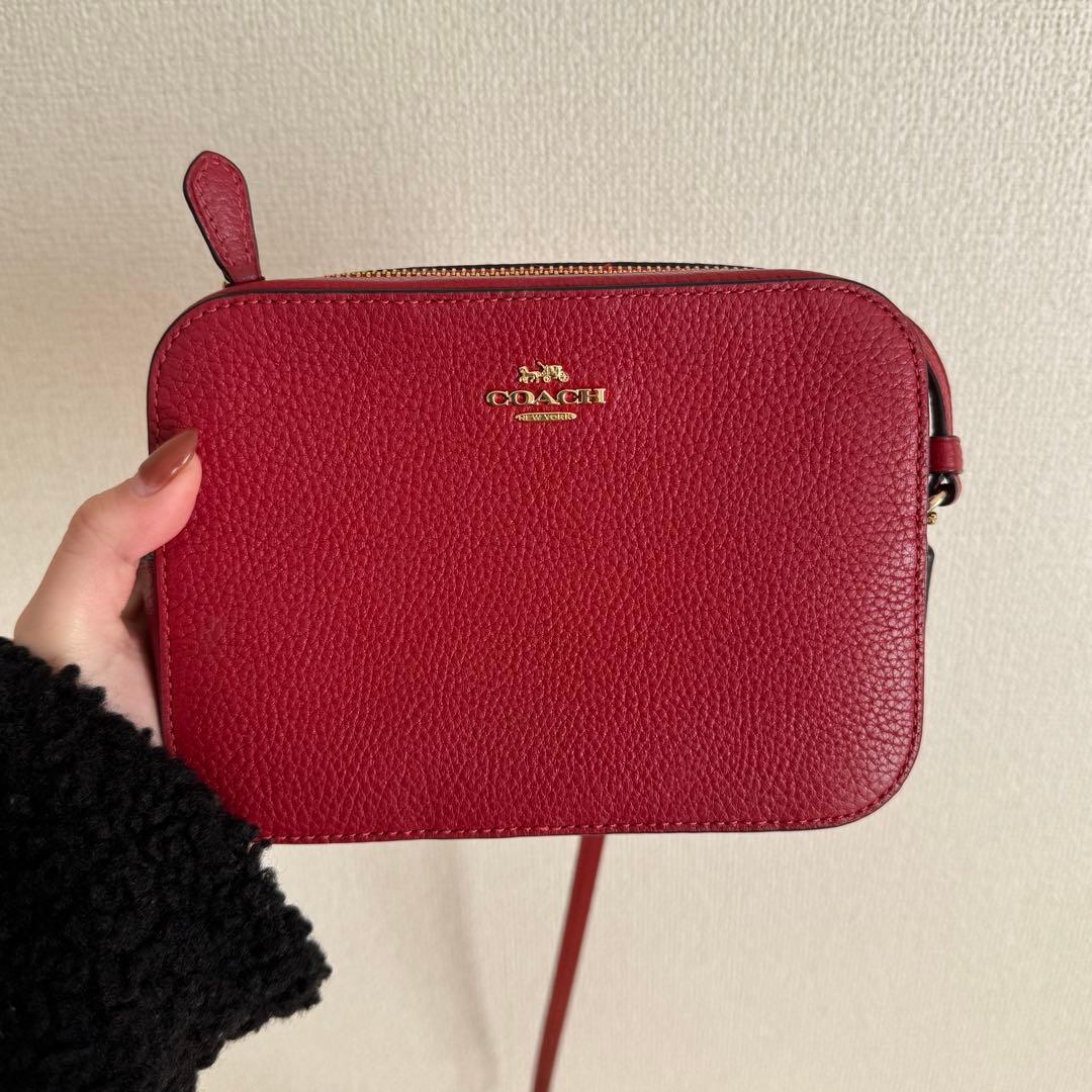 COACH レッド ショルダーバッグ