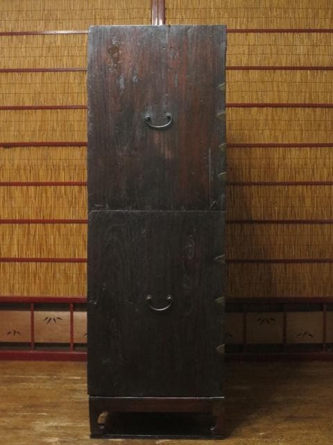 李朝古民具 朝鮮美術 朝鮮古民芸 古無垢材 真鍮金具 時代 二層箪笥 朝鮮箪笥