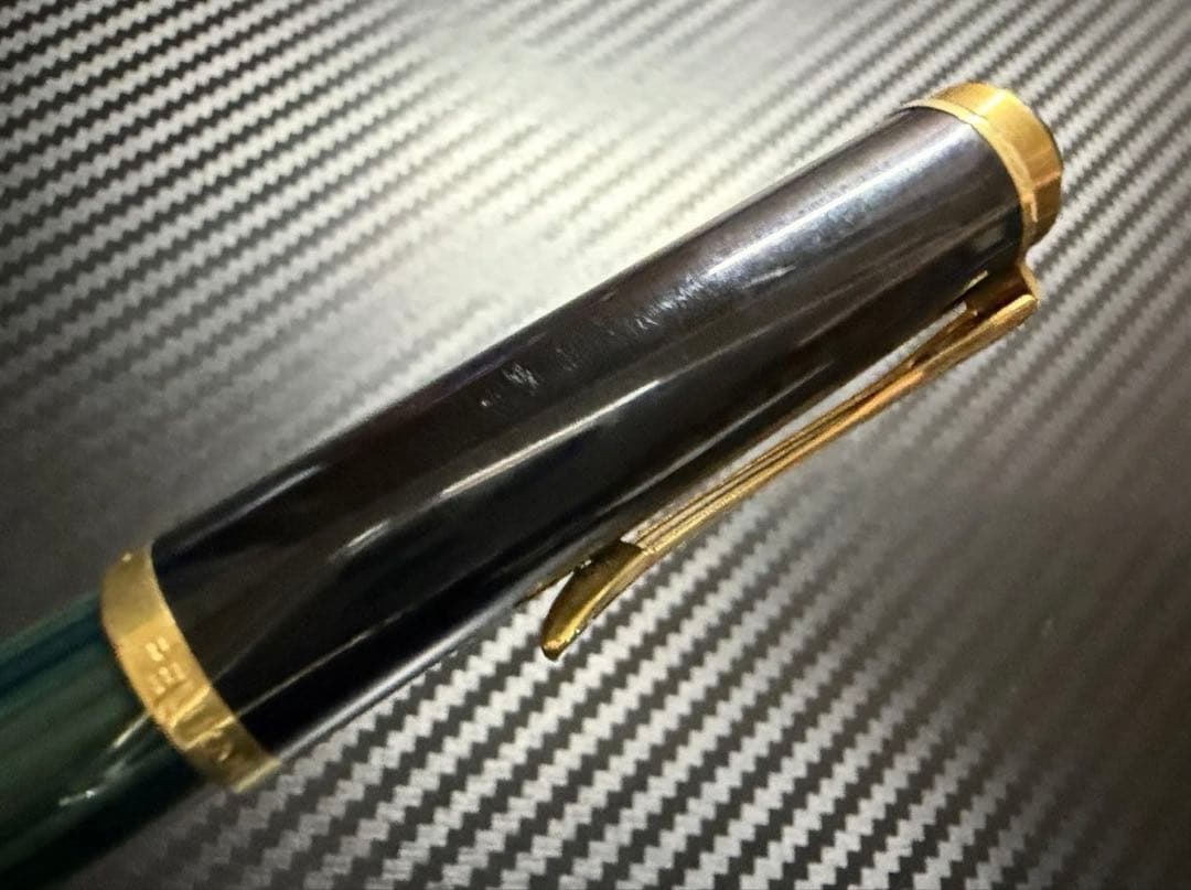 極美品 ペリカン 400 緑縞 F 細字 万年筆