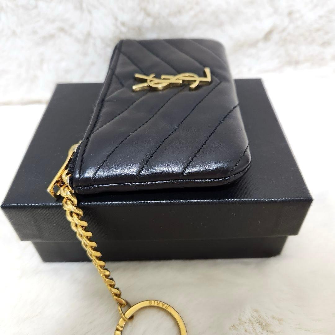 ✨美品✨サンローラン　ケース　キーリング　カサンドラ　キルティング　YSL