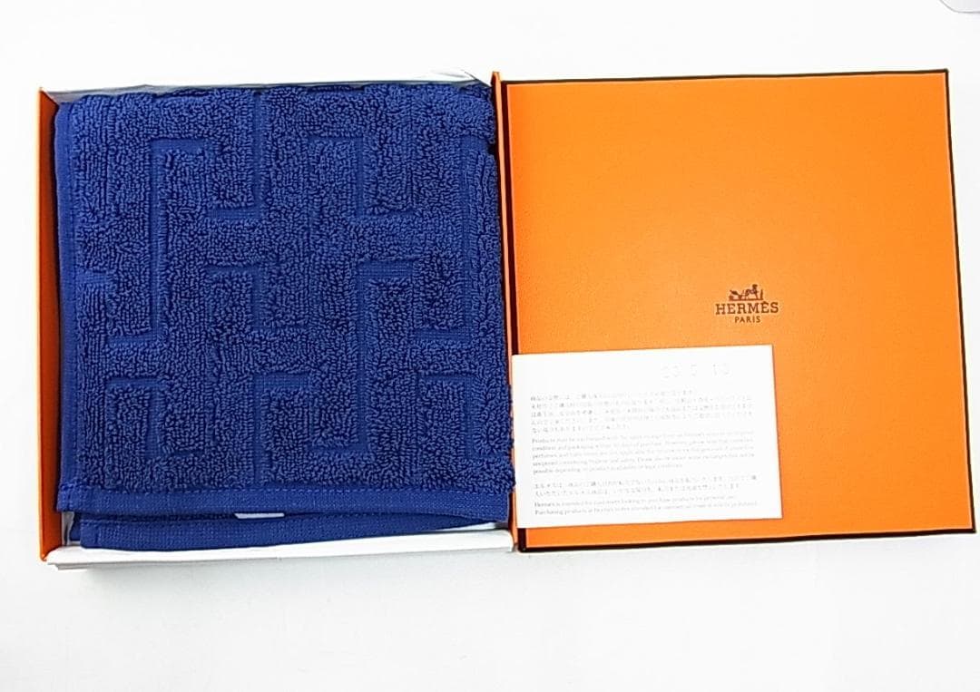 ◎正規品新品未使用自宅保管品HERMESエルメスハンドタオル ステアーズネイビー