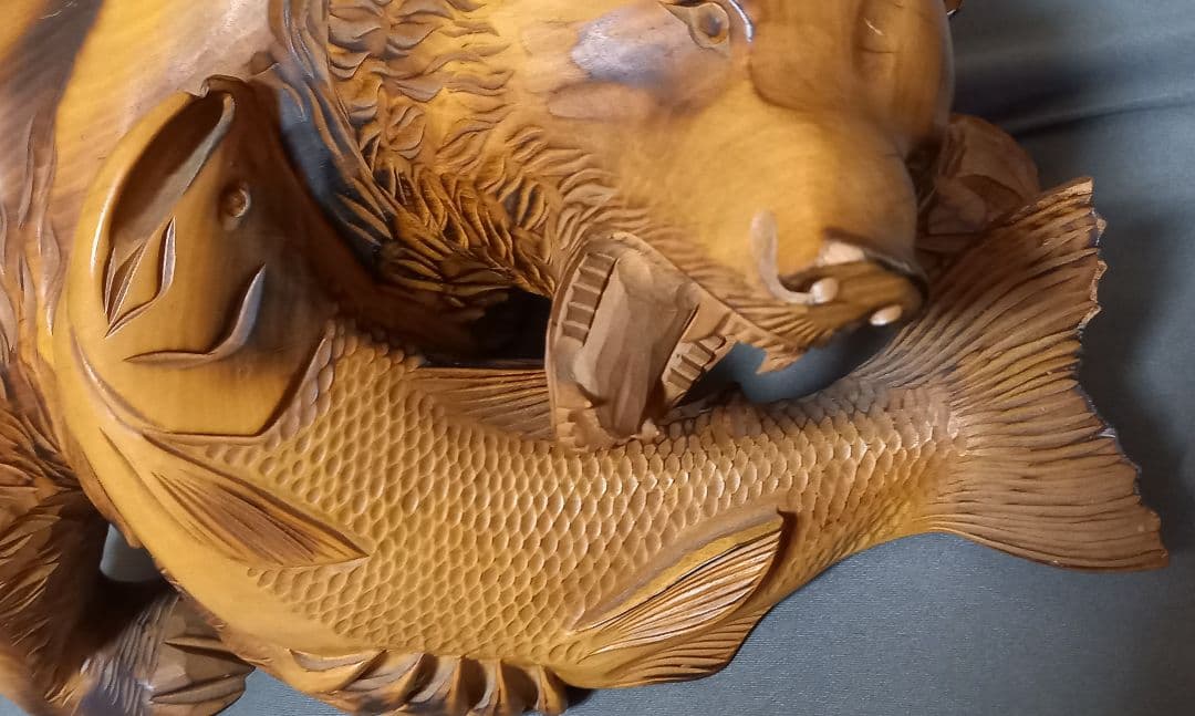 熊一刀彫　民芸品　アイヌ木彫り