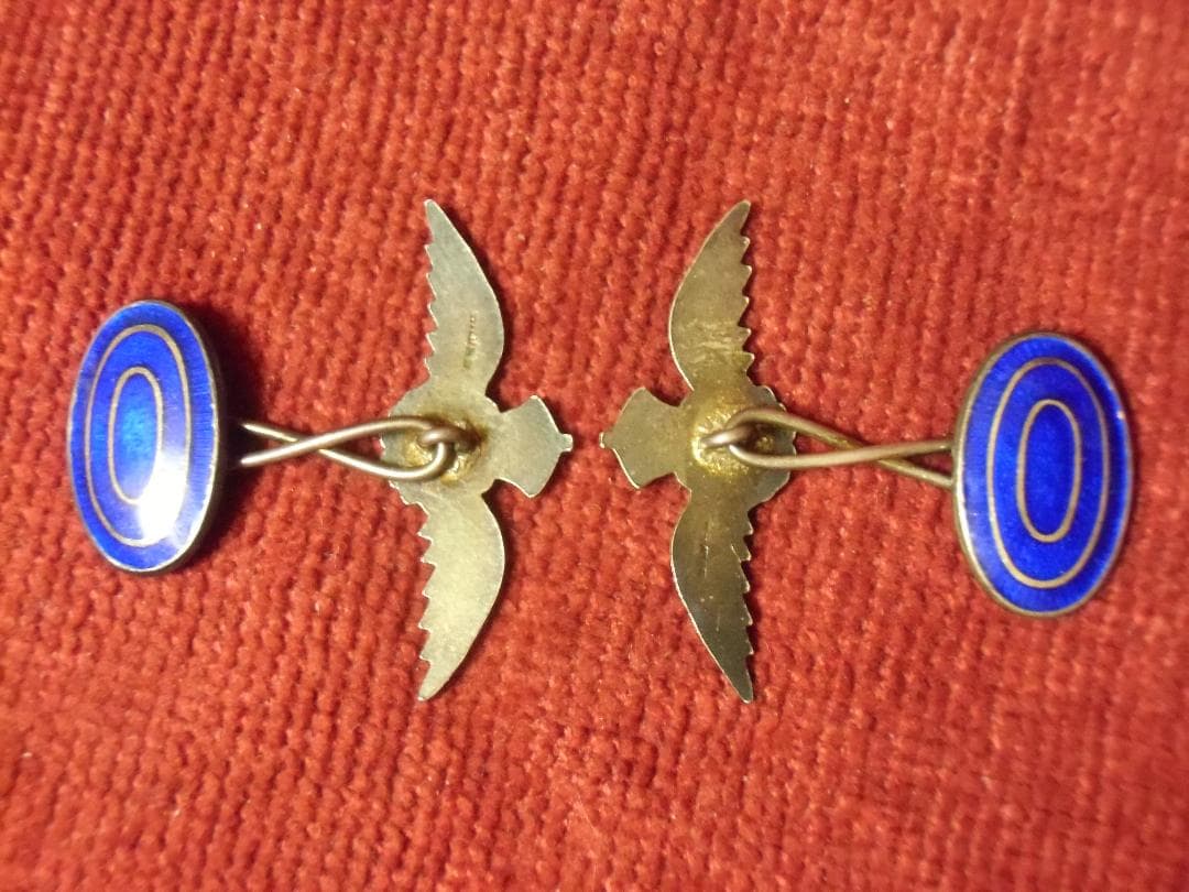 GBイギリス軍/英軍＊ＲＡＦ/空軍＊銀製パイロットカフスボタン（実物）