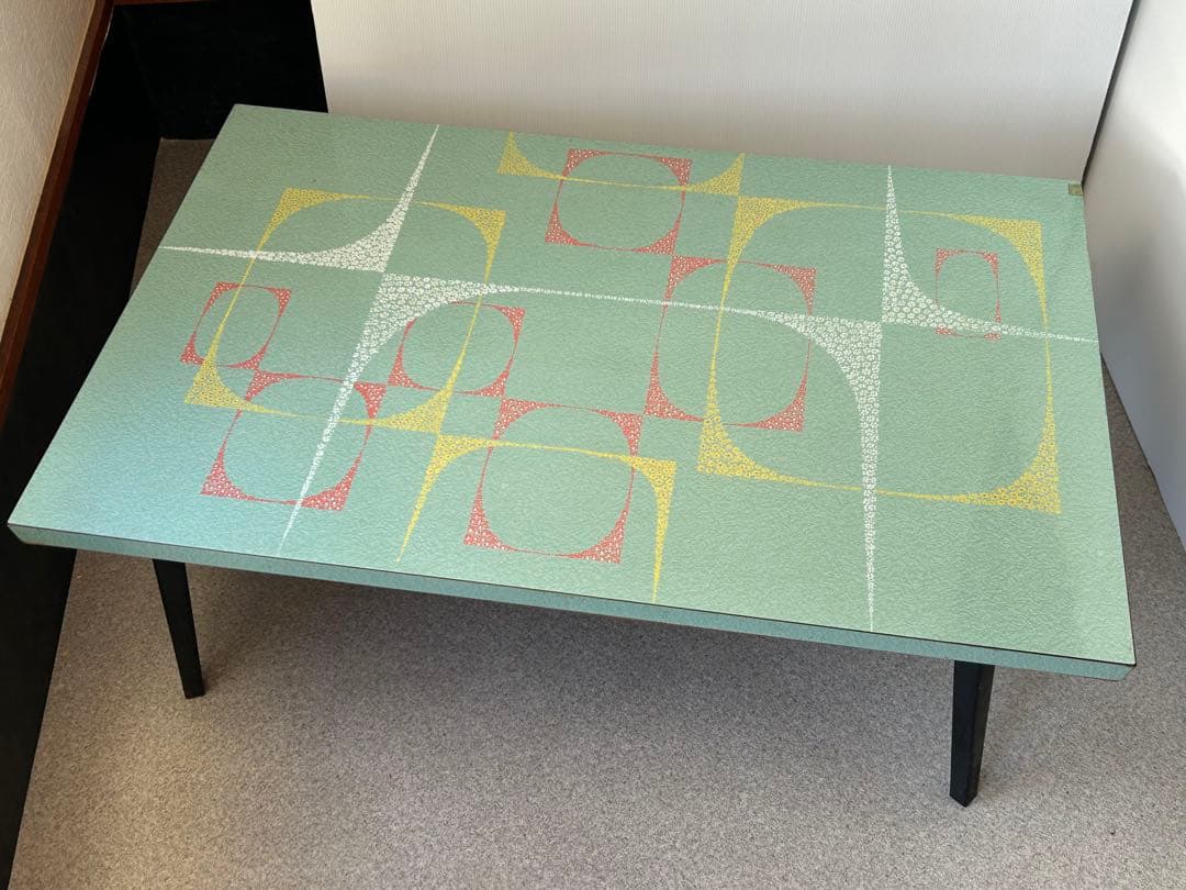 ヴィンテージ　昭和レトロ 鉄脚 折り畳み 座卓 机　テーブル ミッドセンチュリー