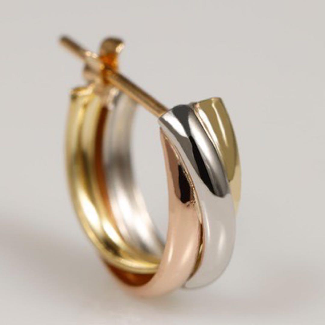 トリニティ　3連フープピアス（k18）（両耳）