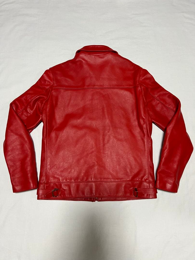 EVISU YAMANE レザージャケット 38サイズ レッド 牛革 革ジャン