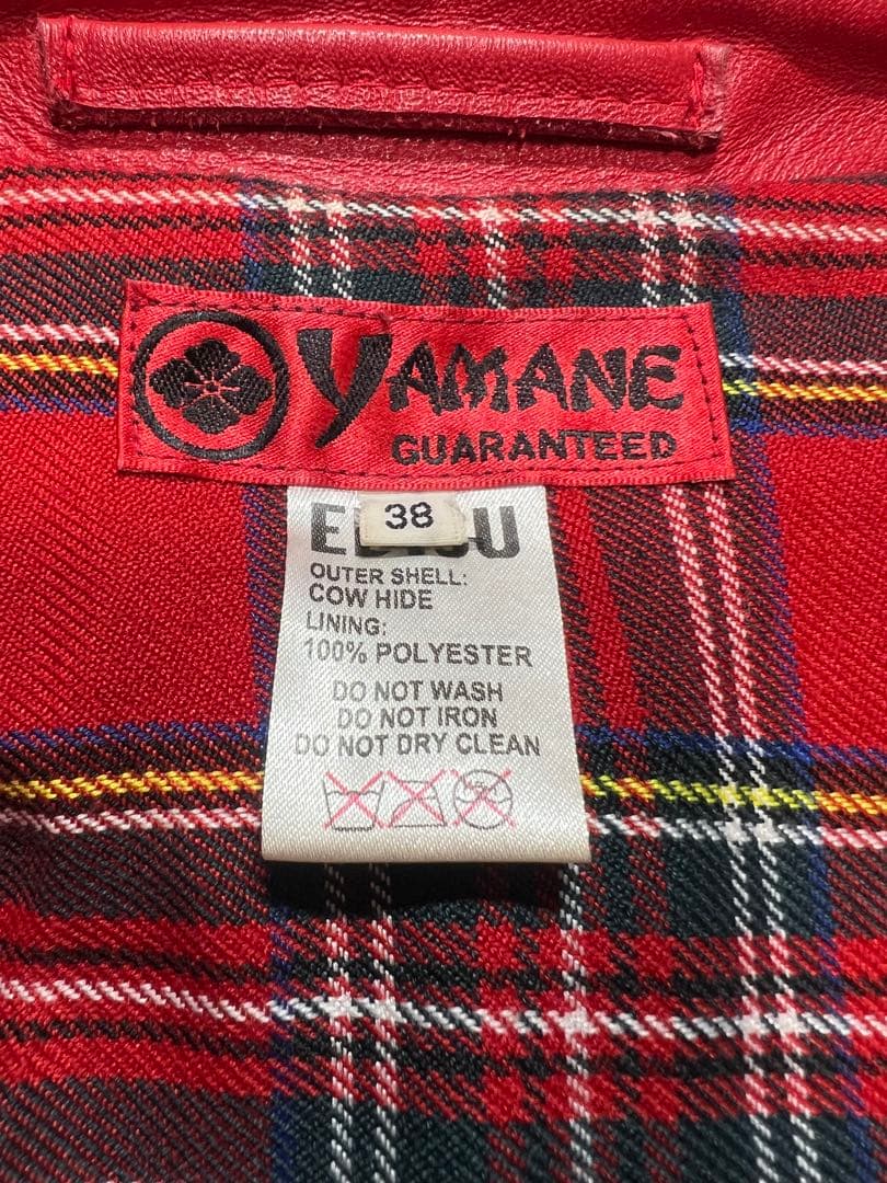 EVISU YAMANE レザージャケット 38サイズ レッド 牛革 革ジャン