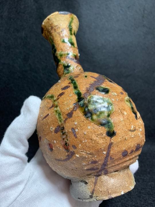 中島卓　伊賀織部　花入　飛鳥窯