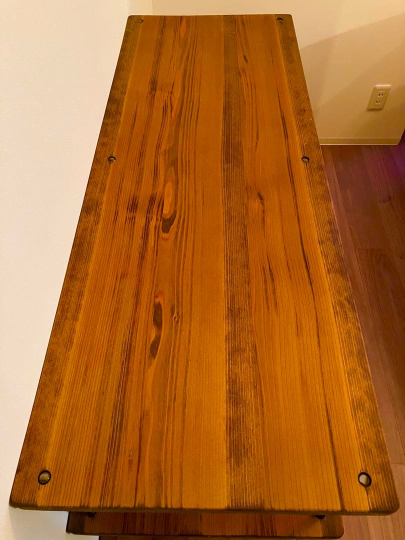 【売り切り】木製4段棚キャスター付