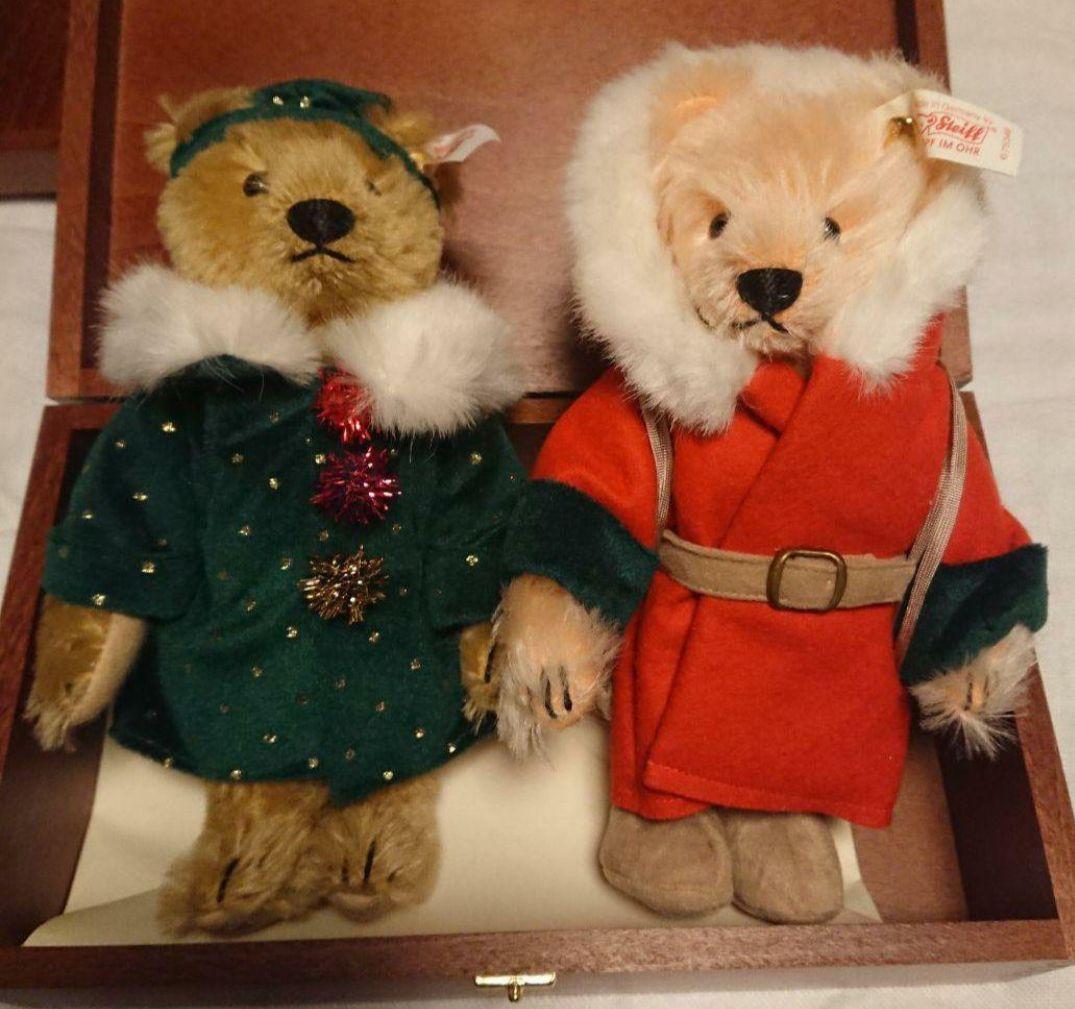 Steiff クリスマス衣装 クマのぬいぐるみ 2体セット　テディベア
