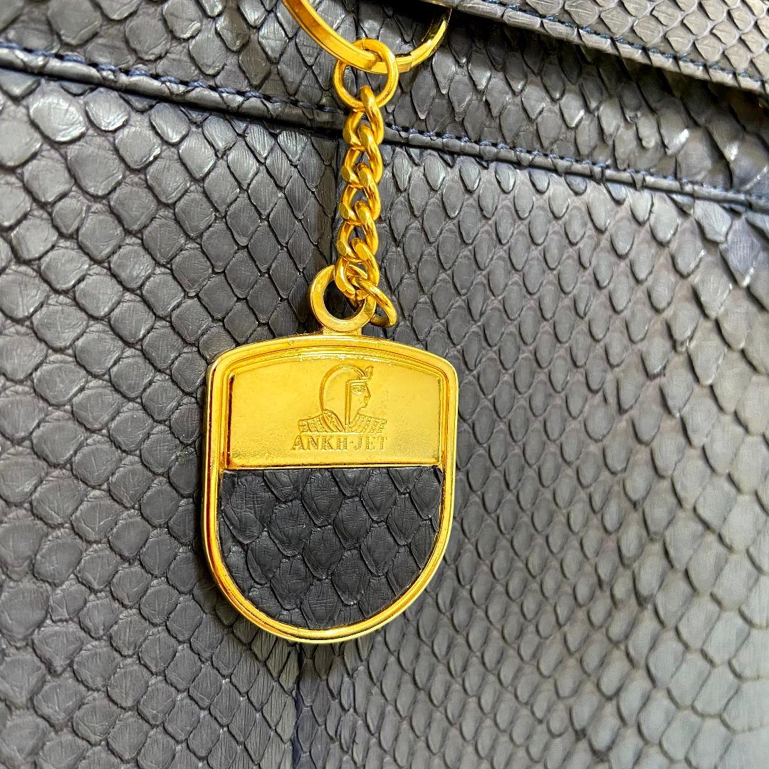 【美品】ANKH-JET　アンクジェット　パイソン　ハンドバッグ　パープル