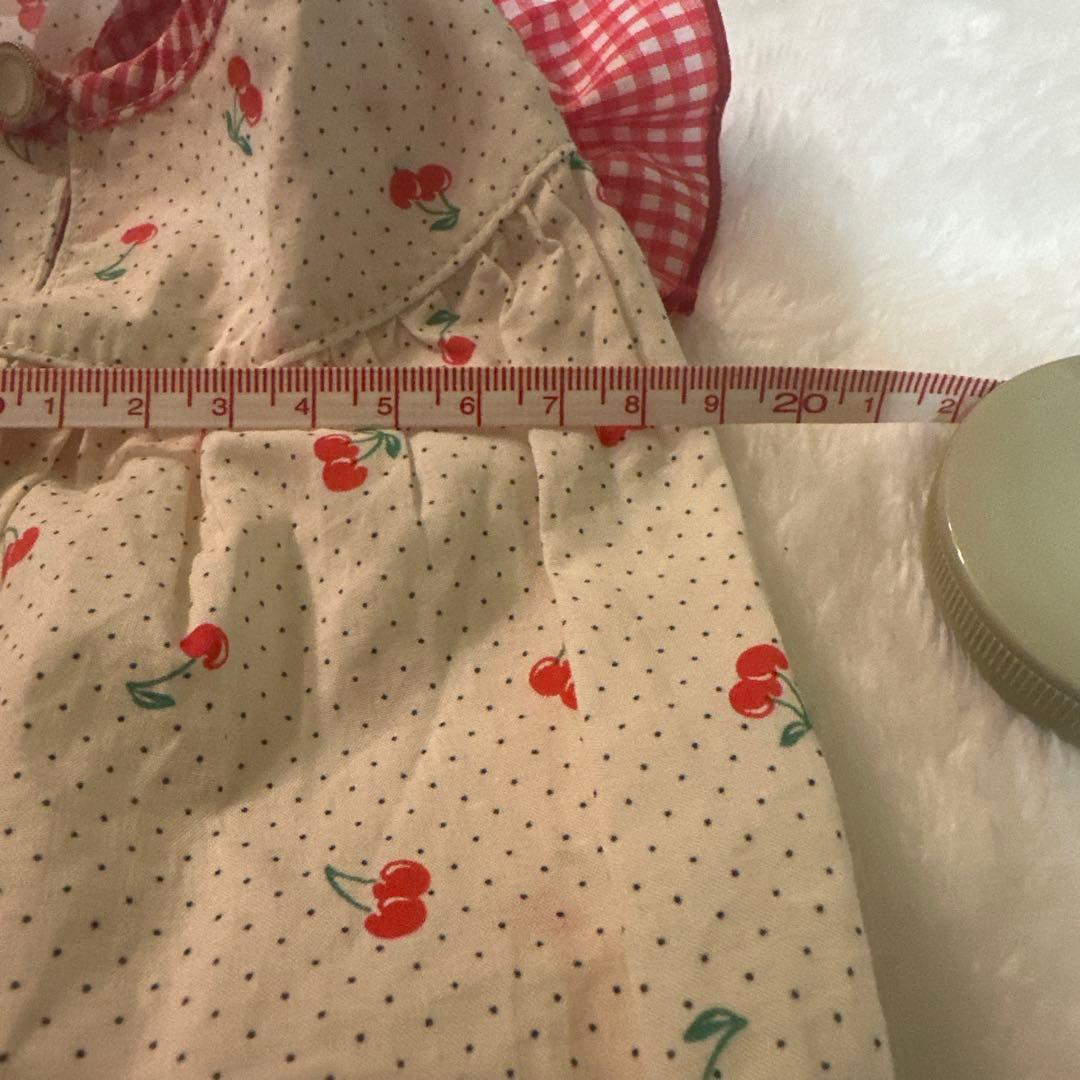 最終金額アトリエGGチェリー柄フリル犬服