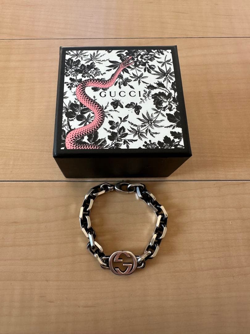 【P】グッチブレスレットGUCCI シルバー925インターロッキングG
