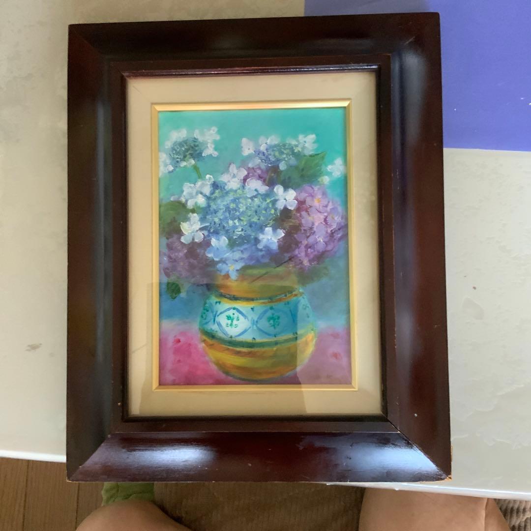 油絵　小林昌　紫陽花