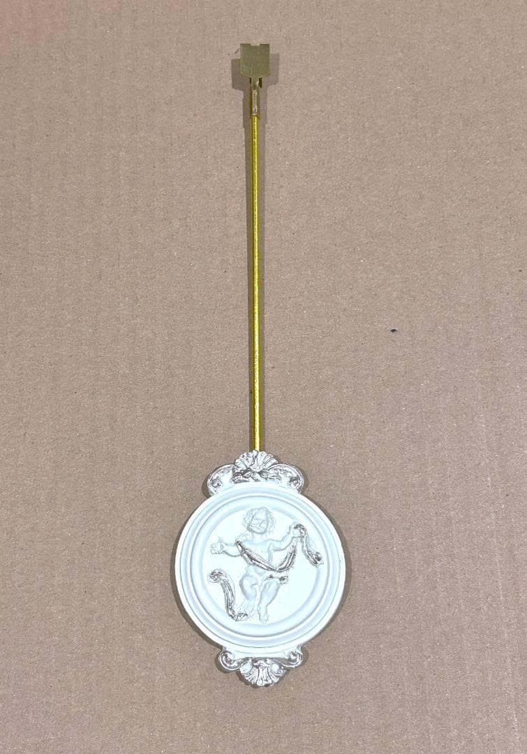 電波掛け時計 ゴールデンエンジェルラウンド振り子時計W