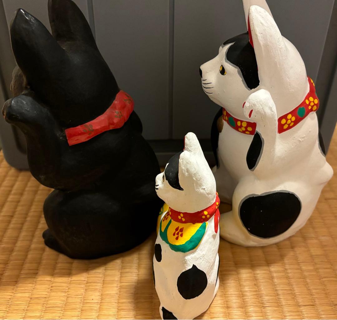 郷土玩具　高山八郎 招き猫　まねきねこ　3点セット