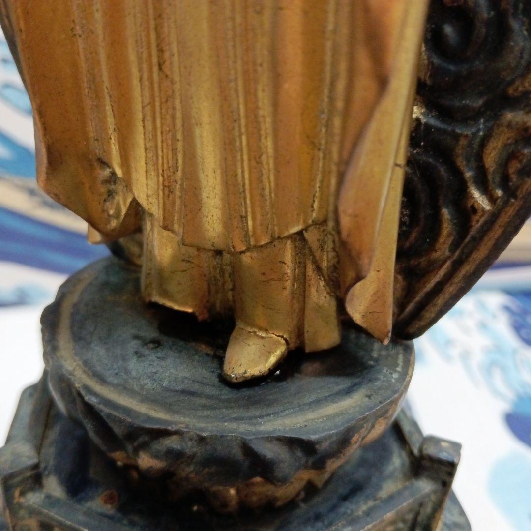 江戸時代中期２００〜２８０年前頃高さ３３センチサイズ木製鍍金阿弥陀如来立像当時物